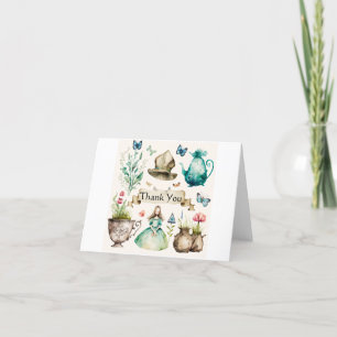 Carte De Remerciements Thème Alice