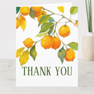 Carte De Remerciements Thème d'aquarelle orange Couleurs vives
