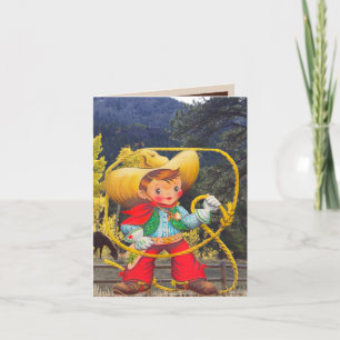 Carte De Remerciements Thème de cow-boy Buckaroo Photo d'anniversaire
