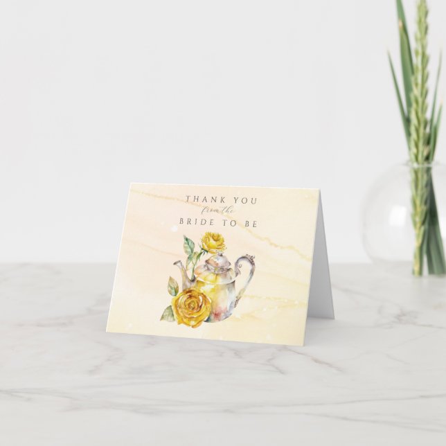 Carte De Remerciements Thème de fête prénuptiale avec infusion de fleurs  (Devant)