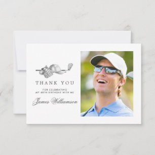 Carte De Remerciements Thème de golf 40ème anniversaire Photo