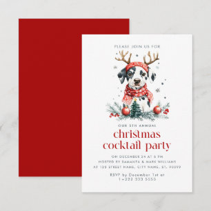 Carte De Remerciements Thème de Noël Chiot Noël Cocktail