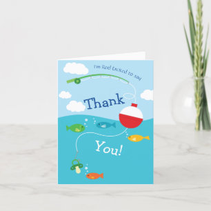 Carte De Remerciements Thème de poisson Baby shower de pêche pour pêcheur