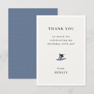 Carte De Remerciements Thème de surf cool Anniversaire