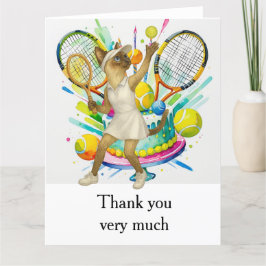 Carte De Remerciements Thème de tennis pour Amoureux de les chats siamois