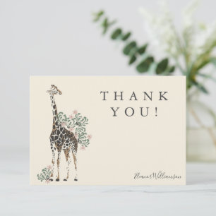 Carte De Remerciements Thème Safari Aquarelle Nom de la Fête de Naissance