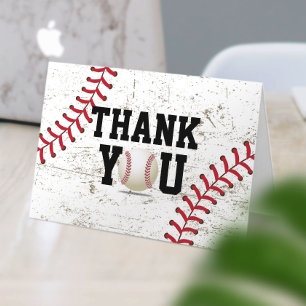 Carte De Remerciements Thème sportif de remerciement de baseball ancien