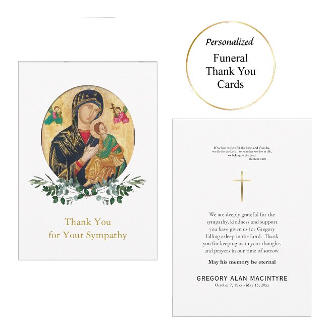 Carte De Remerciements Theotokos Christ enfant Orthodoxe funérailles chré (Créateur téléchargé)