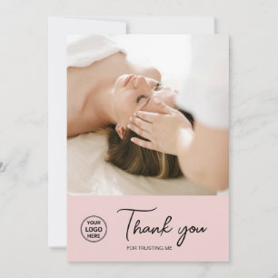 Carte De Remerciements Thérapeute Holistique Coach Santé Rose
