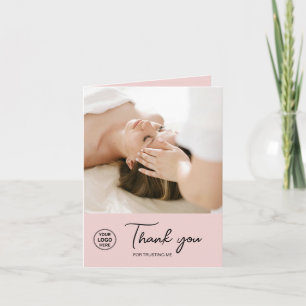 Carte De Remerciements Thérapeute Holistique Coach Santé Rose
