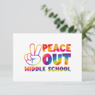 Carte De Remerciements Tiedye de fin d'année scolaire au collège Peace Ou