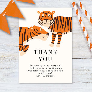Carte De Remerciements Tigres Jolies Bêtes Sauvages Enfants