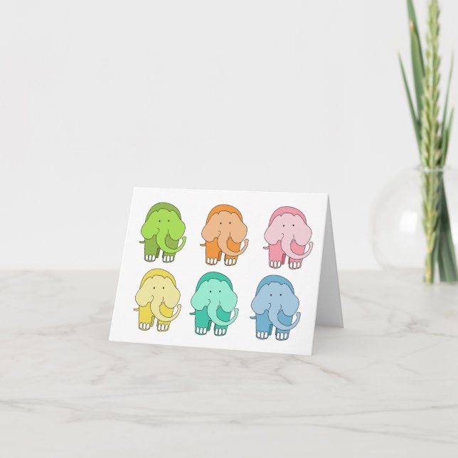 Carte De Remerciements Tippy Toes Elephant Blank Card (Devant)