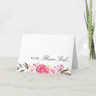 Carte De Remerciements To My Flower Girl, Thank You, Wedding Party