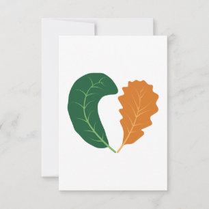Carte De Remerciements Toile Moderne Terreuse à Cœur de Feuilles