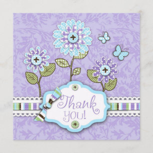 Carte De Remerciements Toilettes carrées des fleurs TY d'organza