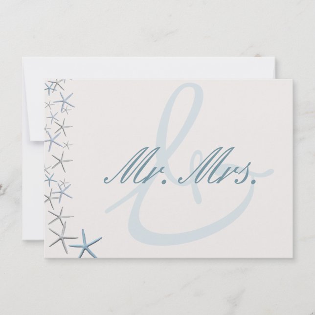 Carte De Remerciements Tomber Étoiles Starfish Mariage Newlyweds Cadeau q (Devant)