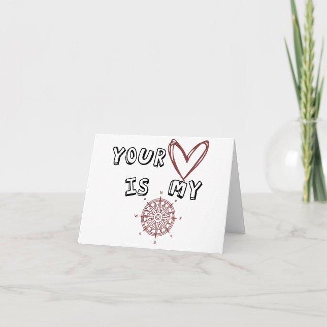 Carte De Remerciements Ton coeur est mon boussole (Devant)