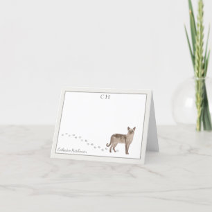 Carte De Remerciements Tonkinese Chat Gris Bordure Monogramme Nom de la f