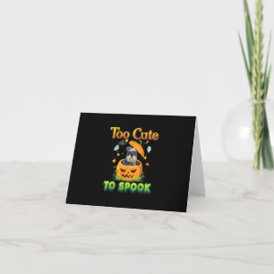 Carte De Remerciements Too Cute To Spook Schnauzer Dog Halloween