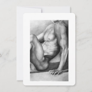 Carte De Remerciements Torse masculin musclé en sauna - Croquis original 