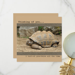 Carte De Remerciements Tortue souriante Penser à vous