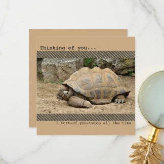 Carte De Remerciements Tortue souriante Penser à vous