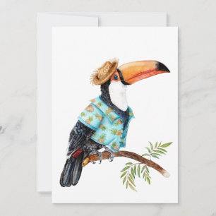 Carte De Remerciements Toucan en chemise hawaïenne