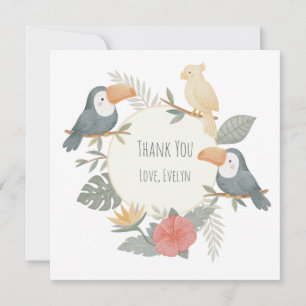 Carte De Remerciements Toucan Tropical Jungle Premier Anniversaire Person