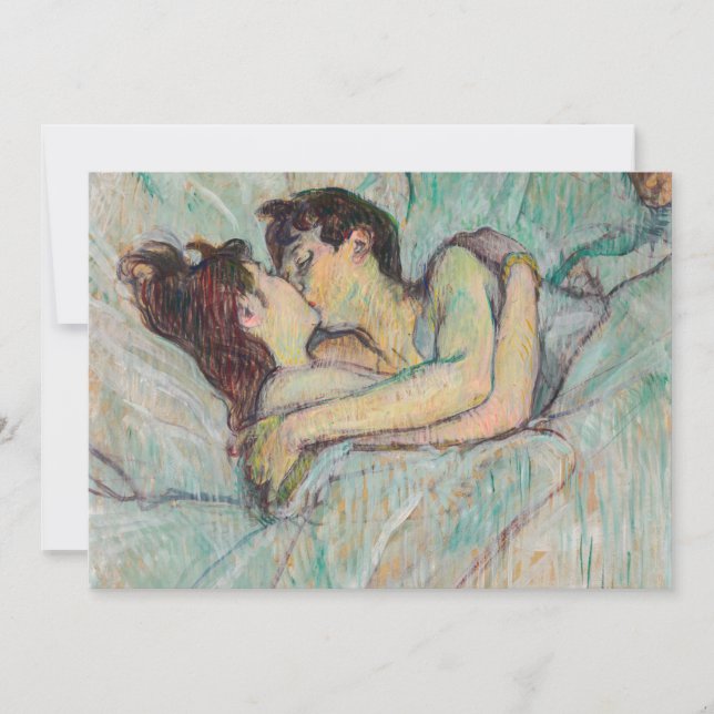 Carte De Remerciements Toulouse-Lautrec - En Lit, Baiser (Devant)
