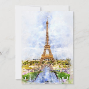 Carte De Remerciements Tour Eiffel à Paris au coucher du soleil nr2