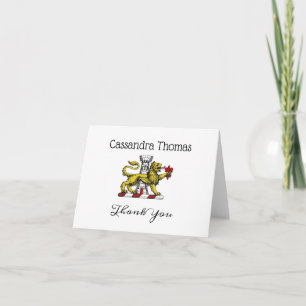 Carte De Remerciements Tour Lion Fleur de Lis Crest Emblem C