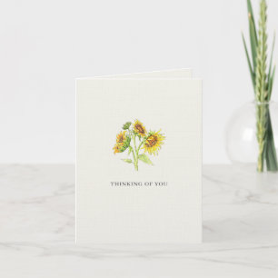 Carte De Remerciements Tournés vers vous Tournesols Botanique