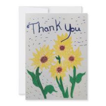 Carte de remerciements tournesol