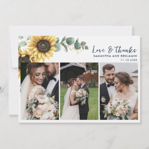 Carte De Remerciements Tournesol Eucalyptus photos du jour de mariage