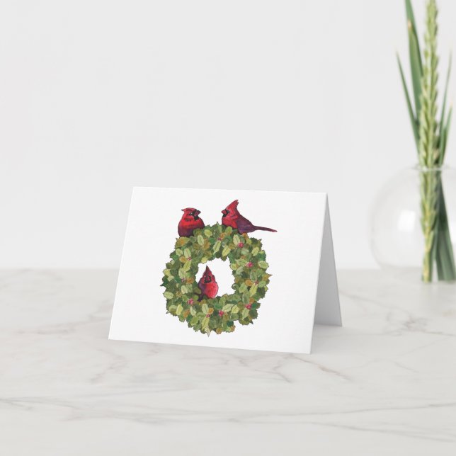 Carte De Remerciements Tout autour de la couronne de Noël (Devant)