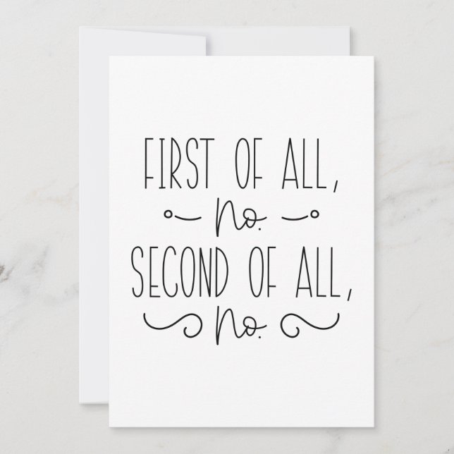 Carte De Remerciements Tout D'Abord Pas De Seconde Du Tout Non (Devant)