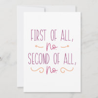 Tout D'Abord Pas De Seconde Du Tout Non