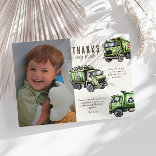 Carte De Remerciements Tout déverser ! Enfants de camion à ordures Photo