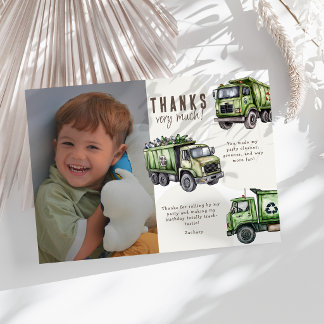 Carte De Remerciements Tout déverser ! Enfants de camion à ordures Photo