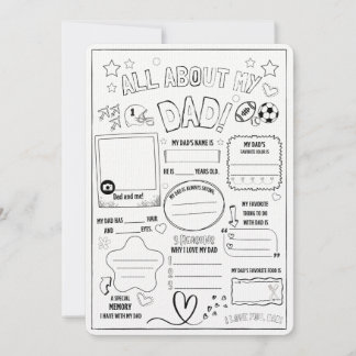Carte De Remerciements Tout sur mon père, Cadeau pour enfants pour les pè