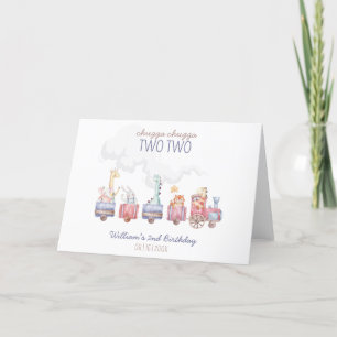 Carte De Remerciements Toy Train All Aboard Anniversaire invitation, Zoo 