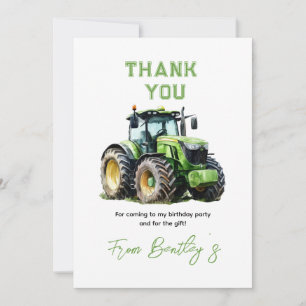 Carte De Remerciements Tracteur 1er anniversaire Fun Farm