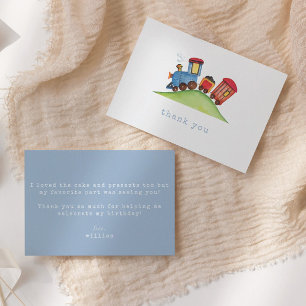 Carte De Remerciements Train de naissance Choo Choo à l'aquarelle