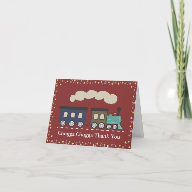 Carte De Remerciements Train Thank You Card (Devant)