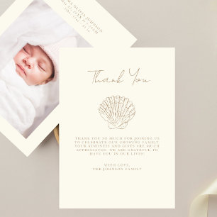 Carte De Remerciements Traitement élégant Baby shower photo simple