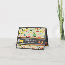 Transport Boy Brown.Carte d'anniversaire