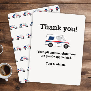Carte De Remerciements Transporteur de courrier personnalisé