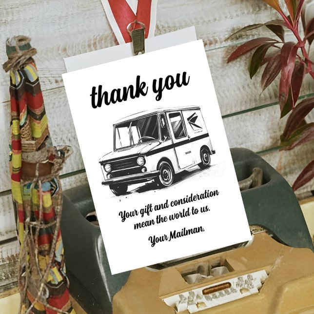 Carte De Remerciements Transporteur de lettre Mailman Postal Mail Transpo (Créateur téléchargé)
