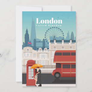 Carte De Remerciements Travel Art Travel To Londres Angleterre